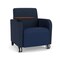 Lesro Siena Guest Chair w/ Swivel Tablet and Black Legs, RF Blueberry Back, MD Ink Seat, RF Blueberry Panels SN1101 - alternate 1
